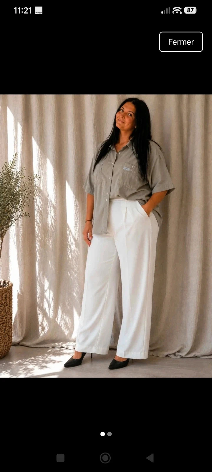 Chemisier beige Efes type lin 3XL
